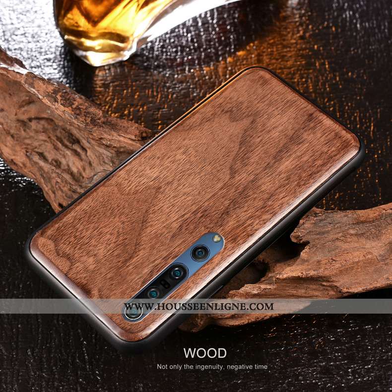 Housse Xiaomi Mi 10 Pro En Bois Modèle Fleurie Antidérapant Jeunesse Fleur Téléphone Portable Coque 