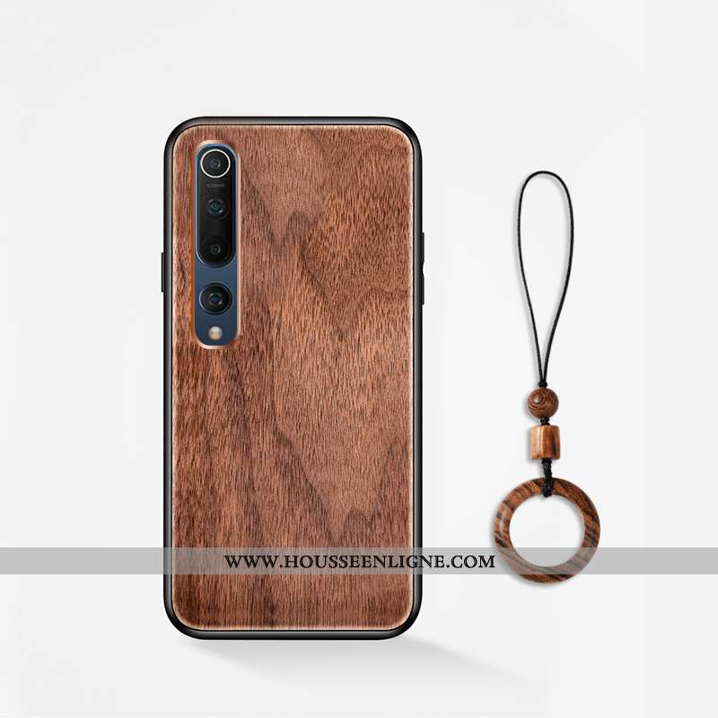 Housse Xiaomi Mi 10 Pro En Bois Modèle Fleurie Antidérapant Jeunesse Fleur Téléphone Portable Coque 