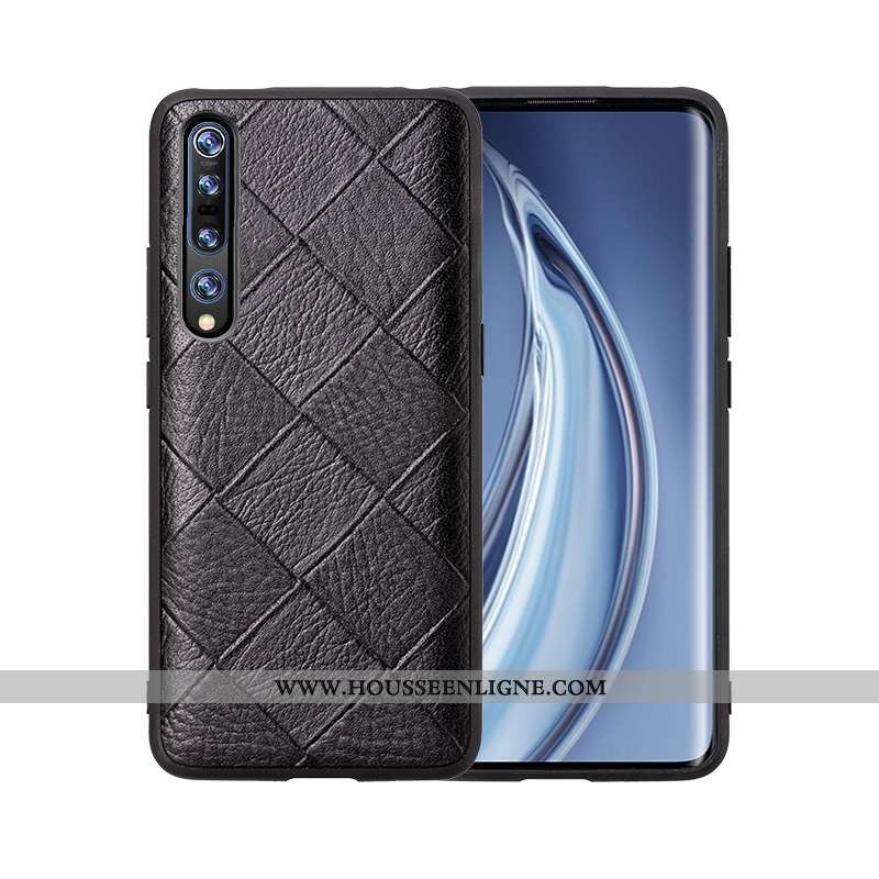 Housse Xiaomi Mi 10 Pro Légère Cuir Tendance Incassable Téléphone Portable Coque Noir