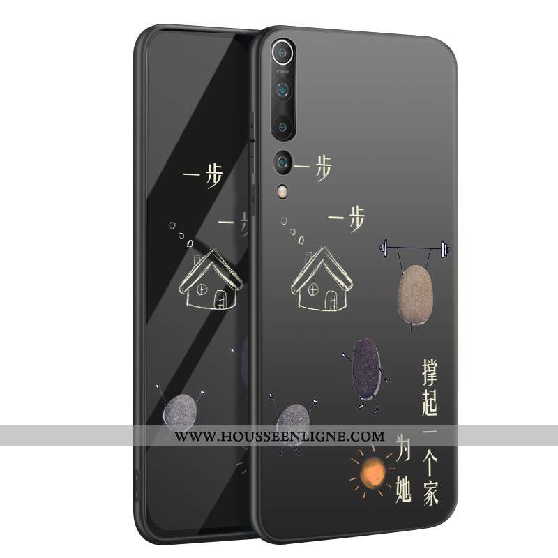 Housse Xiaomi Mi 10 Tendance Légère Téléphone Portable Tout Compris Coque Incassable Silicone Noir