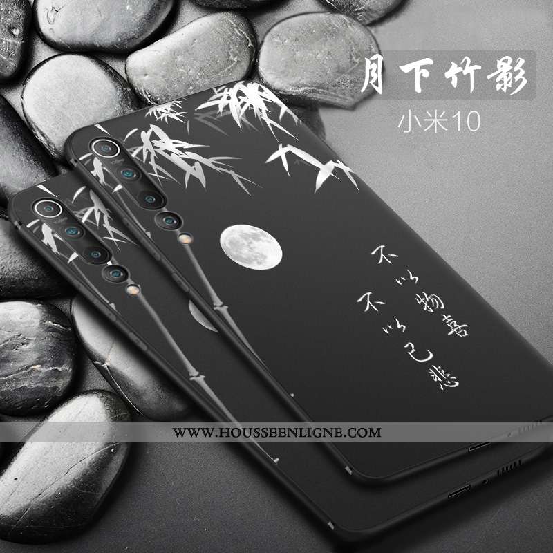 Housse Xiaomi Mi 10 Tendance Légère Téléphone Portable Tout Compris Coque Incassable Silicone Noir