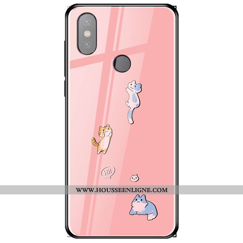 Housse Xiaomi Mi 8 Charmant Silicone Difficile Téléphone Portable Rose Verre Étui