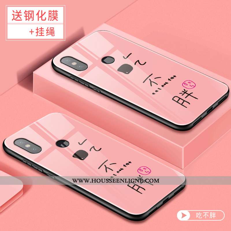 Housse Xiaomi Mi 8 Charmant Silicone Difficile Téléphone Portable Rose Verre Étui