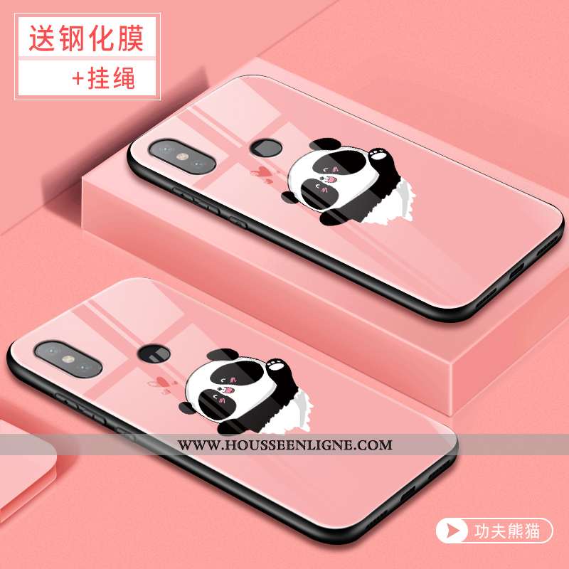 Housse Xiaomi Mi 8 Charmant Silicone Difficile Téléphone Portable Rose Verre Étui