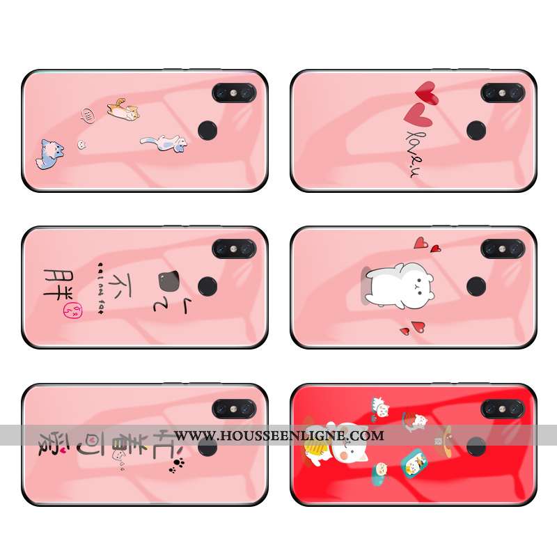Housse Xiaomi Mi 8 Charmant Silicone Difficile Téléphone Portable Rose Verre Étui