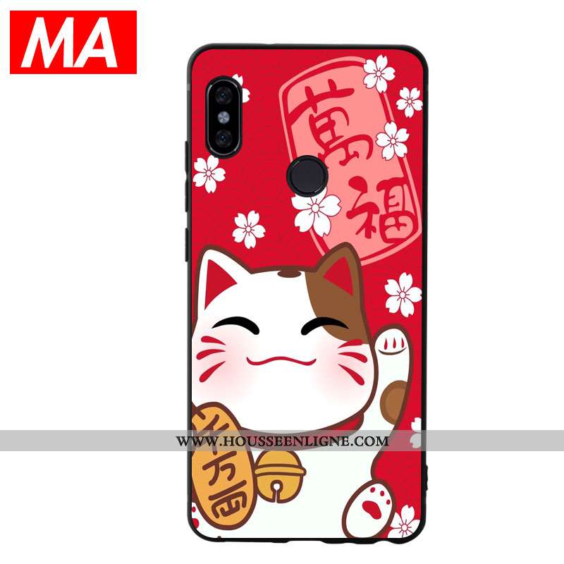 Housse Xiaomi Mi 8 Créatif Charmant Coque Silicone Richesse Modèle Fleurie Jeunesse Rouge