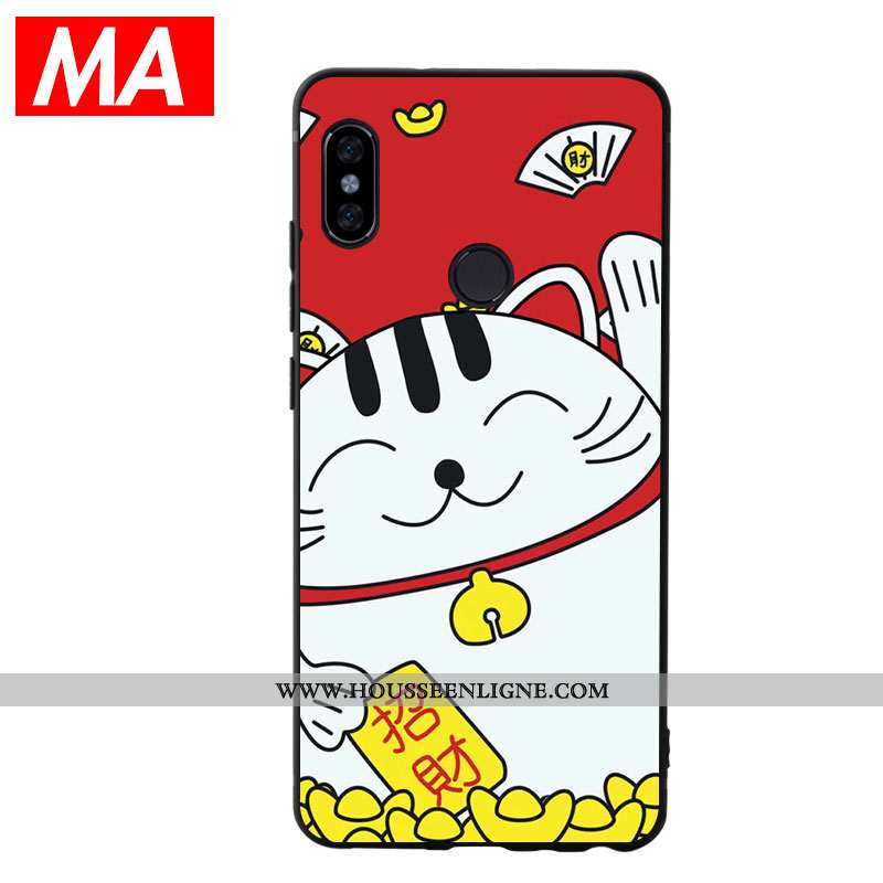 Housse Xiaomi Mi 8 Créatif Charmant Coque Silicone Richesse Modèle Fleurie Jeunesse Rouge