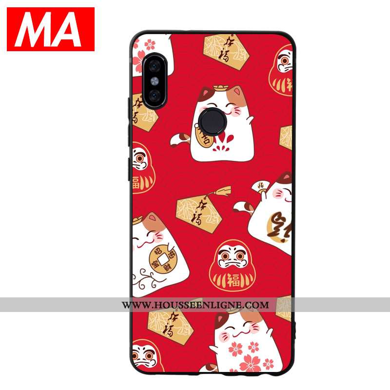 Housse Xiaomi Mi 8 Créatif Charmant Coque Silicone Richesse Modèle Fleurie Jeunesse Rouge