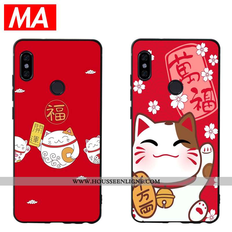 Housse Xiaomi Mi 8 Créatif Charmant Coque Silicone Richesse Modèle Fleurie Jeunesse Rouge