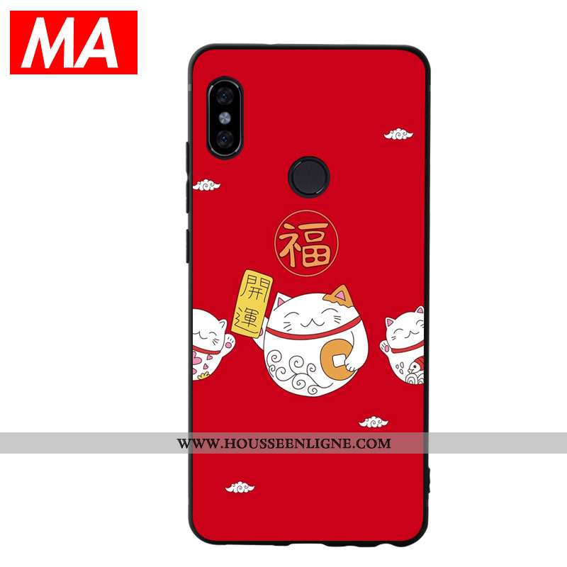 Housse Xiaomi Mi 8 Créatif Charmant Coque Silicone Richesse Modèle Fleurie Jeunesse Rouge
