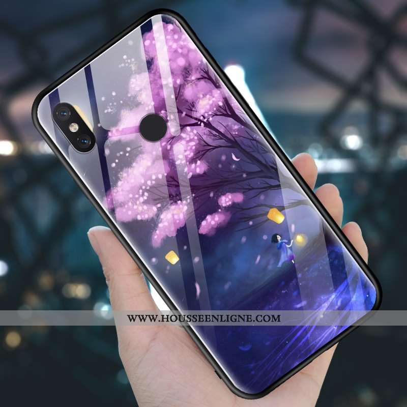 Housse Xiaomi Mi 8 Fluide Doux Silicone Incassable Petit Coque Tempérer Créatif Violet