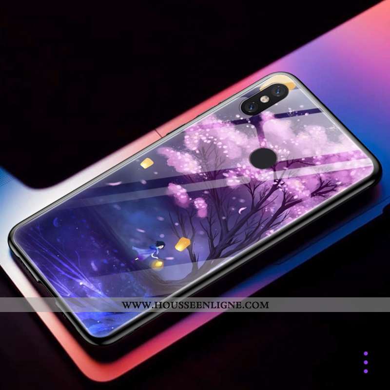 Housse Xiaomi Mi 8 Fluide Doux Silicone Incassable Petit Coque Tempérer Créatif Violet