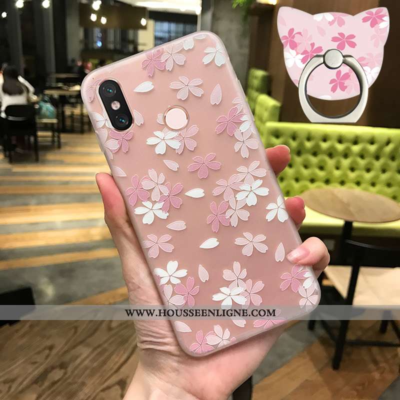 Housse Xiaomi Mi 8 Fluide Doux Silicone Simple Tendance Nouveau Téléphone Portable Net Rouge Rose
