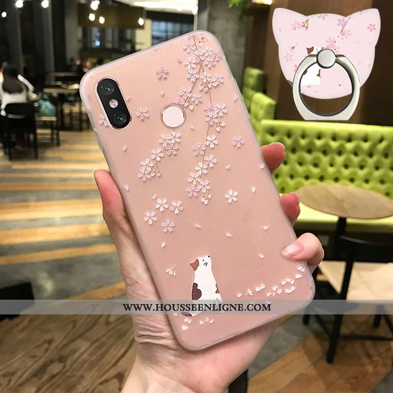Housse Xiaomi Mi 8 Fluide Doux Silicone Simple Tendance Nouveau Téléphone Portable Net Rouge Rose