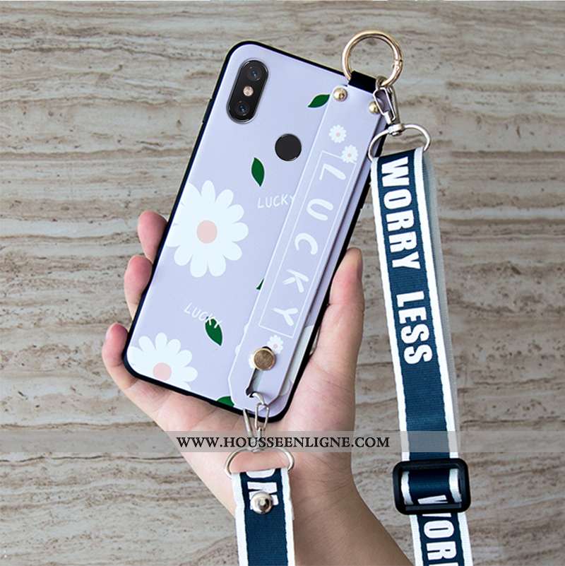 Housse Xiaomi Mi 8 Fluide Doux Silicone Téléphone Portable Vintage Petit Rose Ornements Suspendus