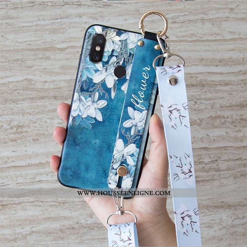 Housse Xiaomi Mi 8 Fluide Doux Silicone Téléphone Portable Vintage Petit Rose Ornements Suspendus