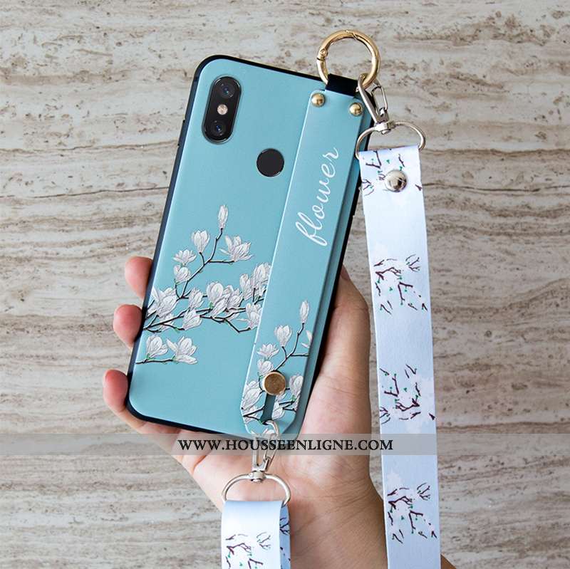 Housse Xiaomi Mi 8 Fluide Doux Silicone Téléphone Portable Vintage Petit Rose Ornements Suspendus