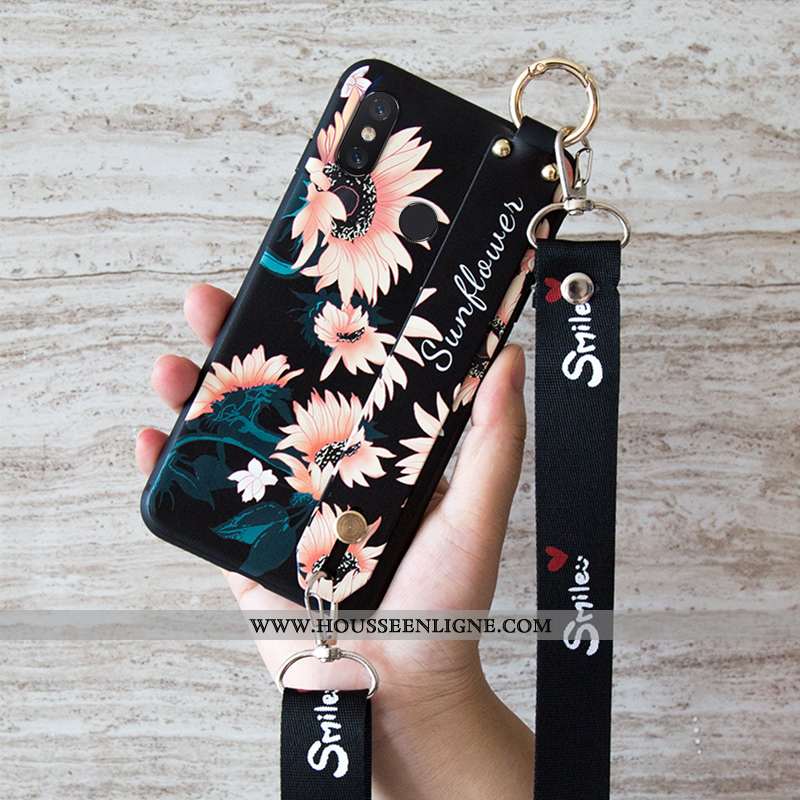 Housse Xiaomi Mi 8 Fluide Doux Silicone Téléphone Portable Vintage Petit Rose Ornements Suspendus