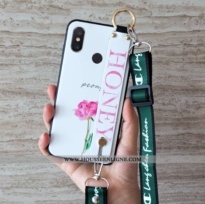 Housse Xiaomi Mi 8 Fluide Doux Silicone Téléphone Portable Vintage Petit Rose Ornements Suspendus