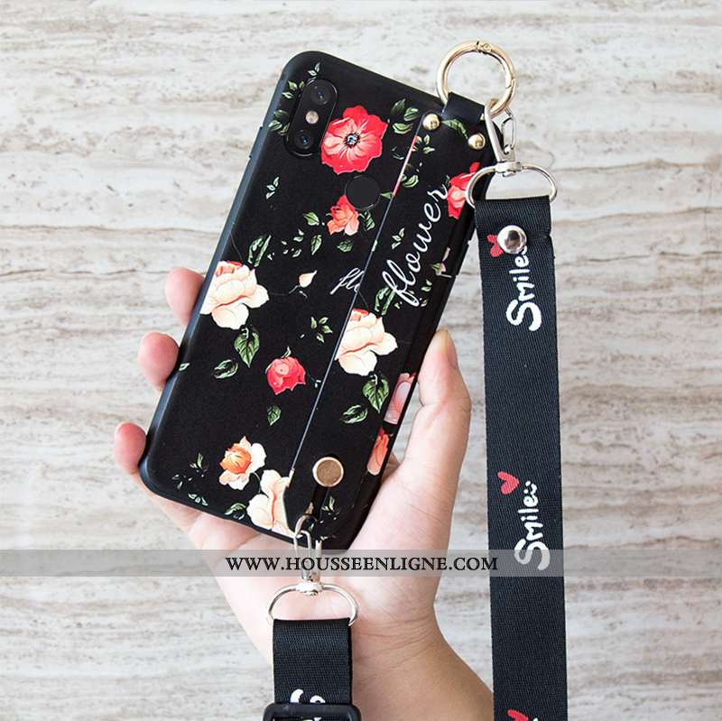 Housse Xiaomi Mi 8 Fluide Doux Silicone Téléphone Portable Vintage Petit Rose Ornements Suspendus
