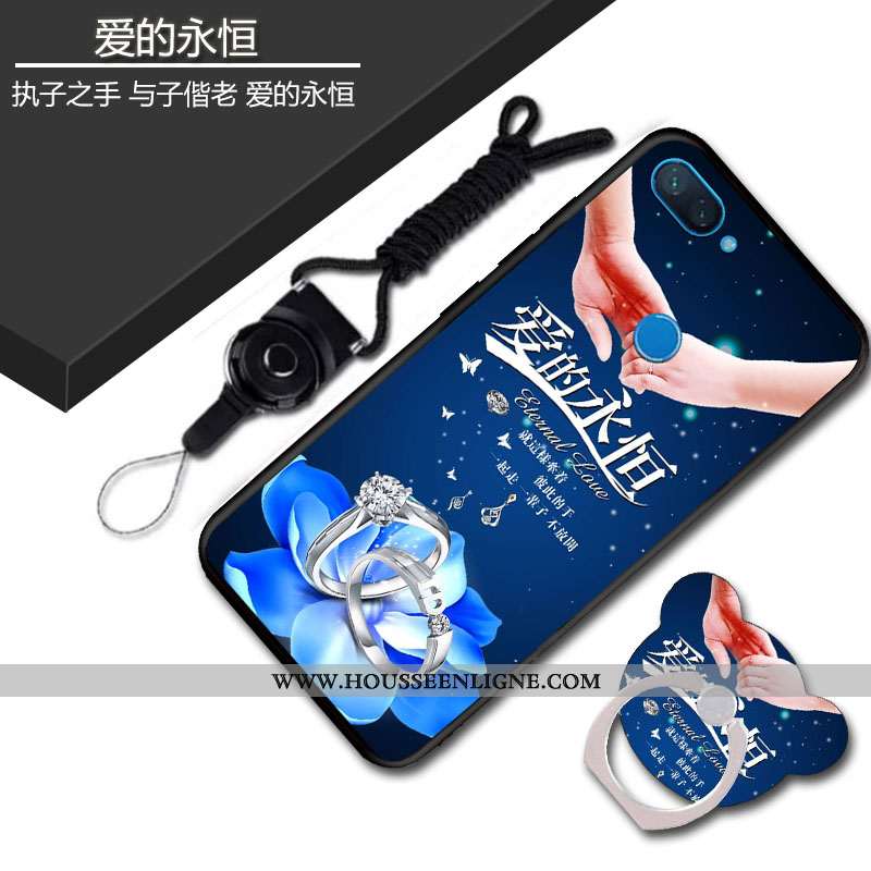 Housse Xiaomi Mi 8 Lite Créatif Tendance Incassable Petit Vent Étui Délavé En Daim Bleu