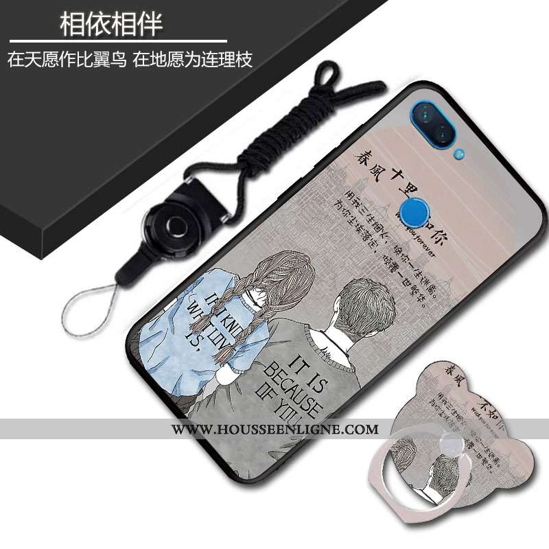 Housse Xiaomi Mi 8 Lite Créatif Tendance Incassable Petit Vent Étui Délavé En Daim Bleu