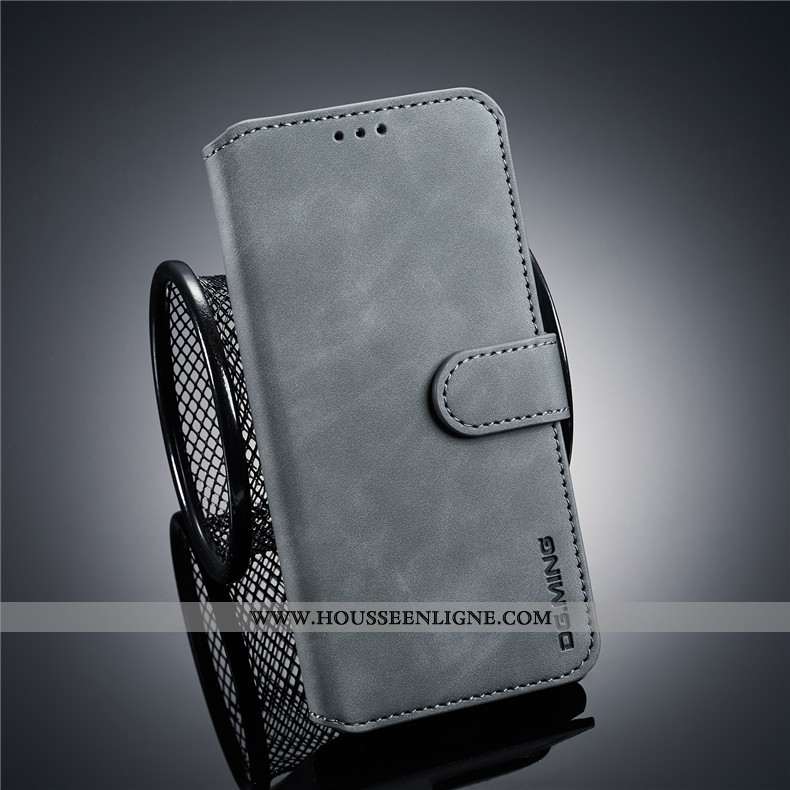 Housse Xiaomi Mi 8 Lite Cuir Coque Carte Étui Petit Téléphone Portable Gris