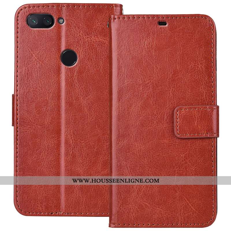 Housse Xiaomi Mi 8 Lite Cuir Fluide Doux Petit Jeunesse Noir Protection Incassable