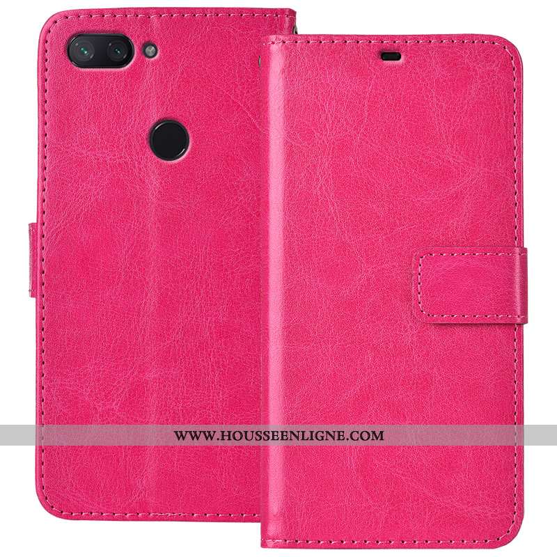 Housse Xiaomi Mi 8 Lite Cuir Fluide Doux Petit Jeunesse Noir Protection Incassable