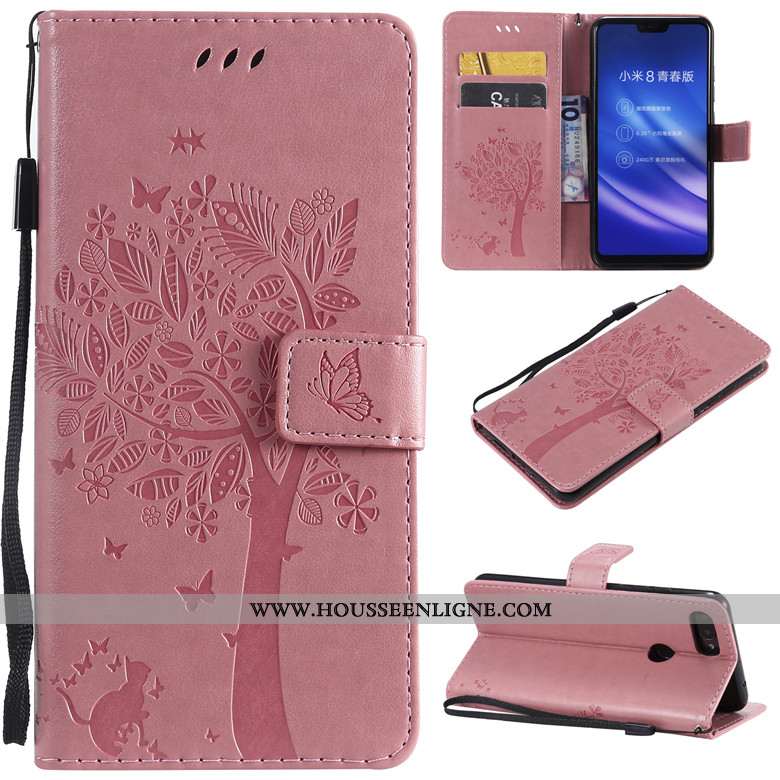 Housse Xiaomi Mi 8 Lite Cuir Protection Téléphone Portable Jeunesse Dessin Animé Clamshell Petit Vio
