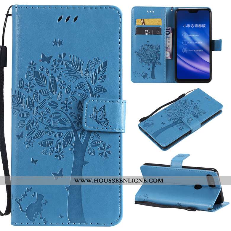 Housse Xiaomi Mi 8 Lite Cuir Protection Téléphone Portable Jeunesse Dessin Animé Clamshell Petit Vio