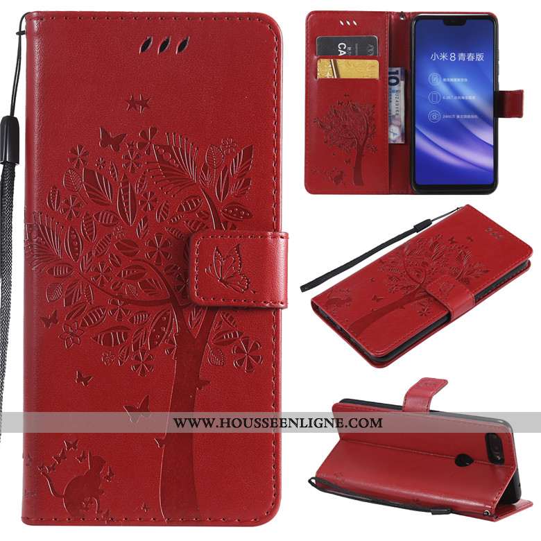 Housse Xiaomi Mi 8 Lite Cuir Protection Téléphone Portable Jeunesse Dessin Animé Clamshell Petit Vio
