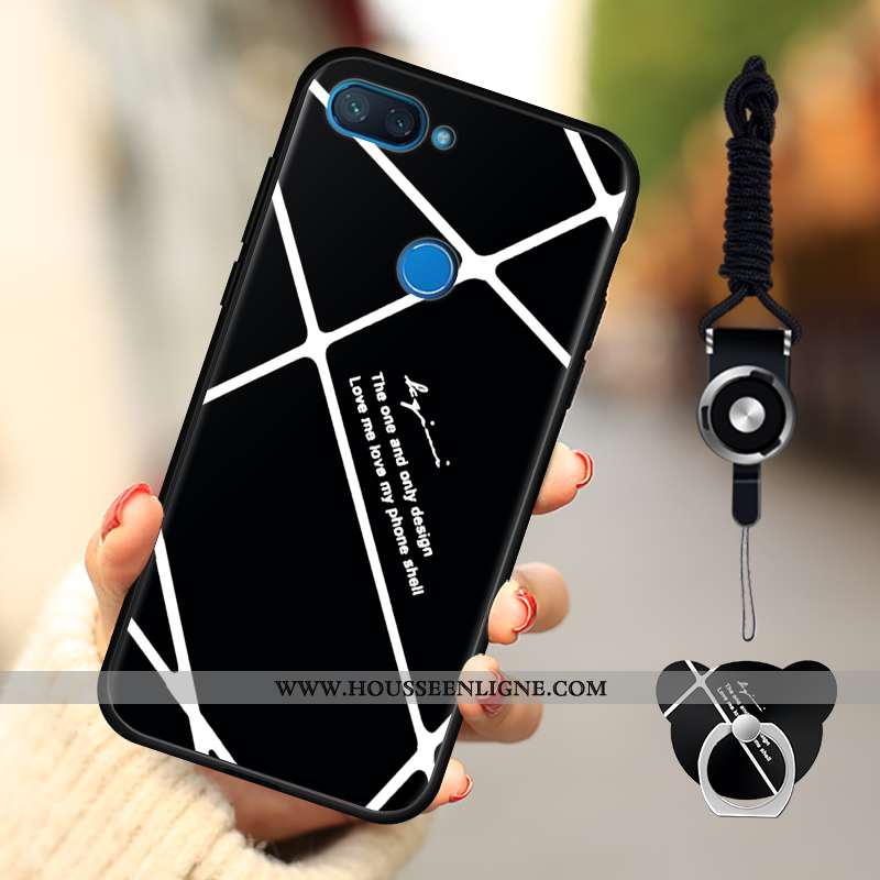 Housse Xiaomi Mi 8 Lite Dessin Animé Fluide Doux Délavé En Daim Téléphone Portable Rose Coque Petit