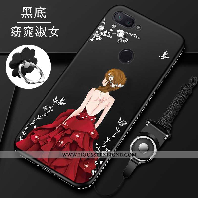 Housse Xiaomi Mi 8 Lite Fluide Doux Silicone Rouge Jeunesse Net Rouge Charmant Ornements Suspendus