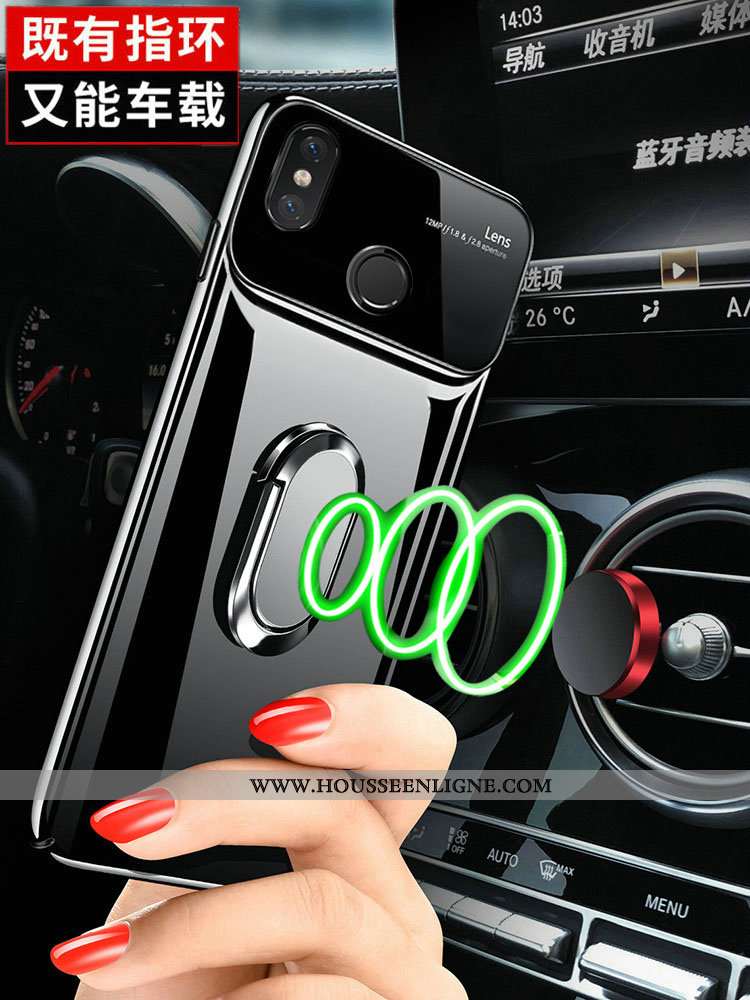 Housse Xiaomi Mi 8 Lite Légère Modèle Fleurie Verre Coque Créatif Étui Tout Compris Noir