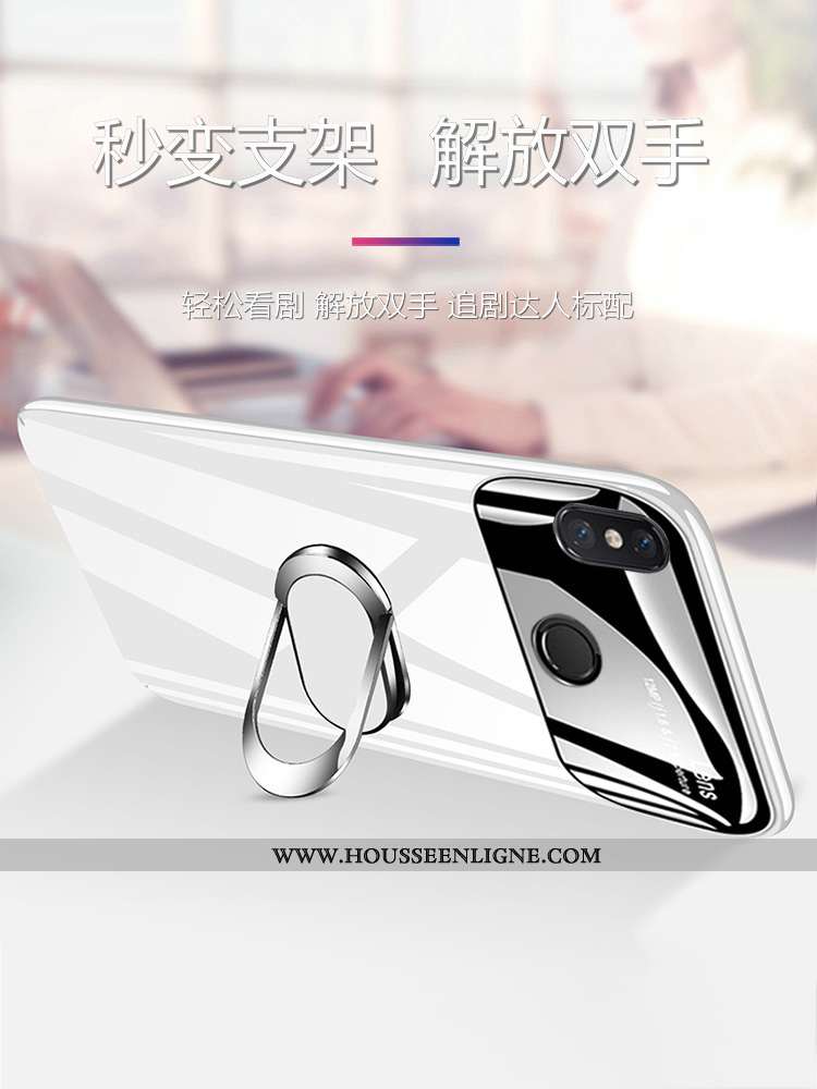 Housse Xiaomi Mi 8 Lite Légère Modèle Fleurie Verre Coque Créatif Étui Tout Compris Noir