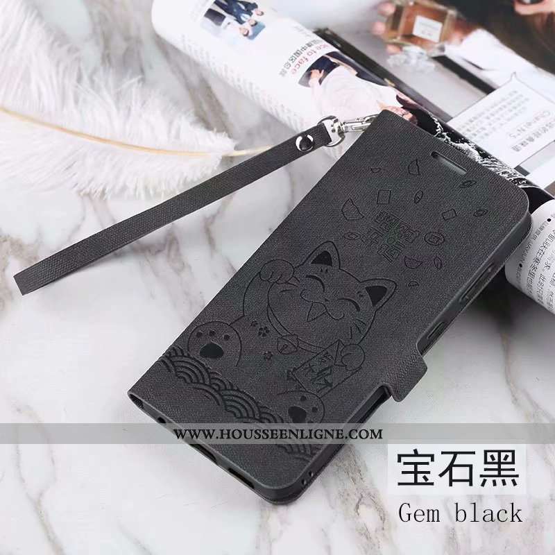 Housse Xiaomi Mi 8 Lite Modèle Fleurie Fluide Doux Jeunesse Coque Cuir Étui Petit Gris