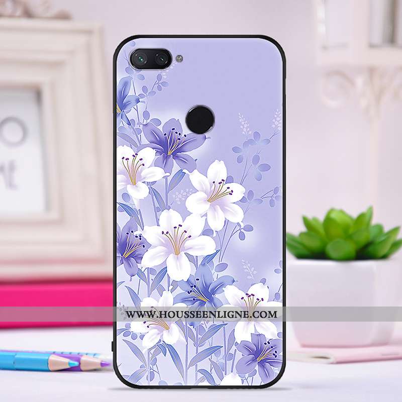 Housse Xiaomi Mi 8 Lite Personnalité Créatif Jeunesse Ultra Silicone Téléphone Portable Tendance Vio
