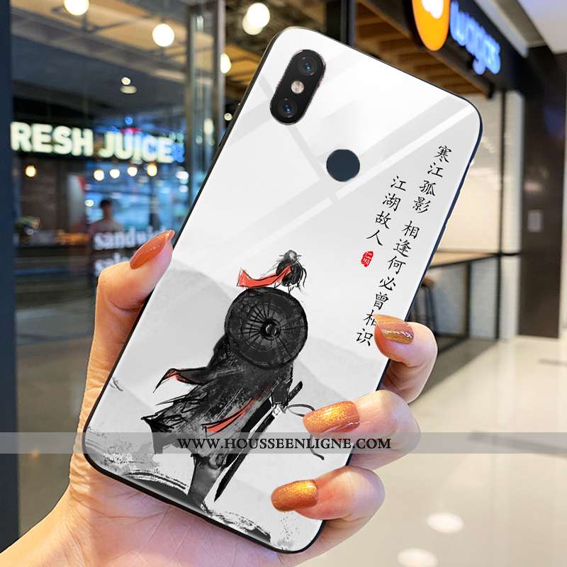 Housse Xiaomi Mi 8 Modèle Fleurie Silicone Petit Gris Étui Verre Incassable