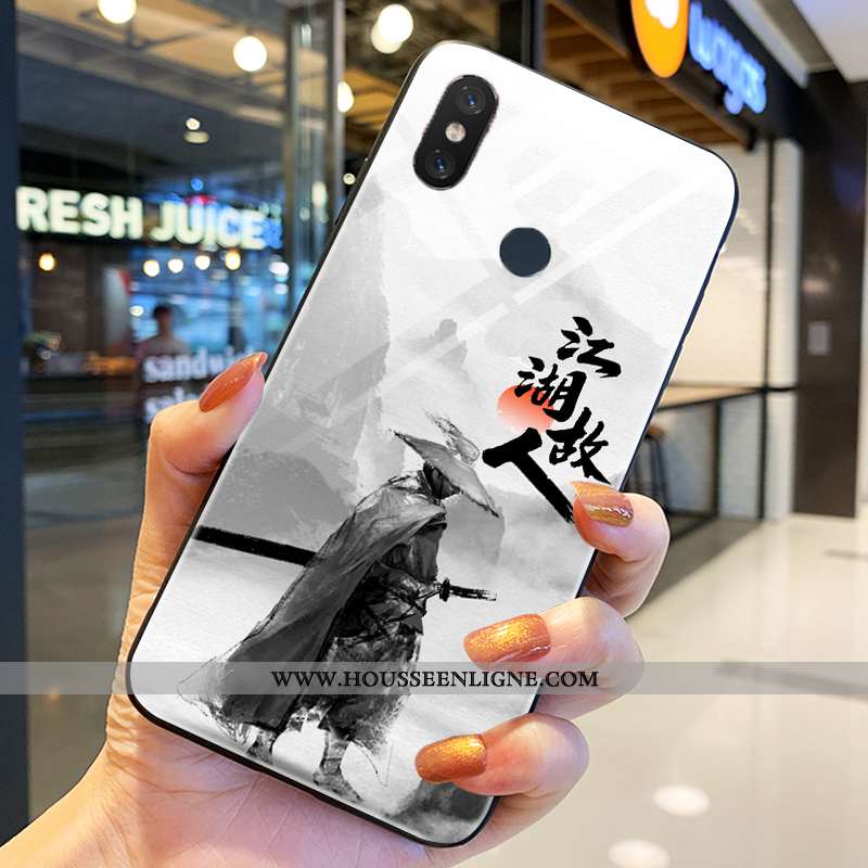 Housse Xiaomi Mi 8 Modèle Fleurie Silicone Petit Gris Étui Verre Incassable