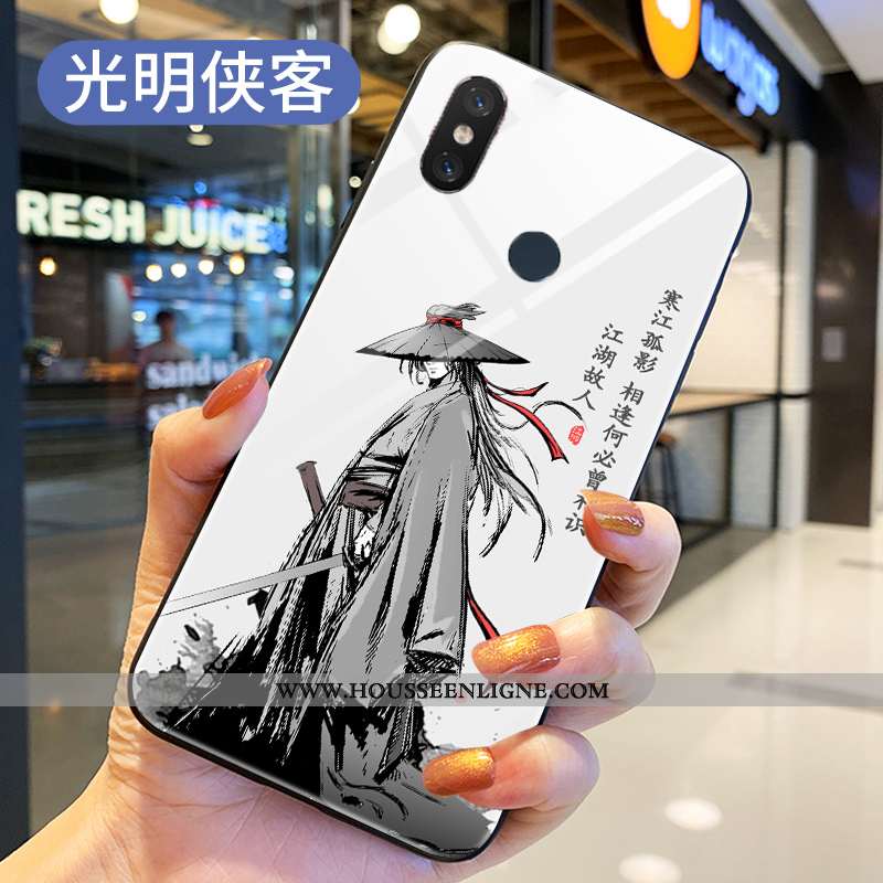 Housse Xiaomi Mi 8 Modèle Fleurie Silicone Petit Gris Étui Verre Incassable