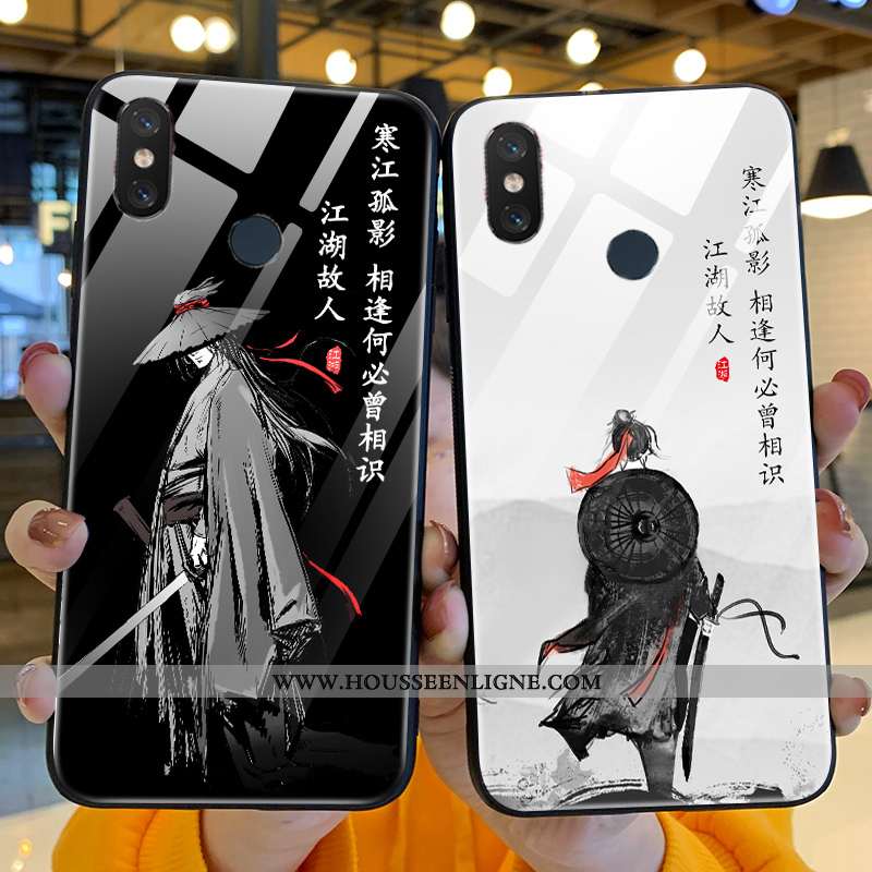 Housse Xiaomi Mi 8 Modèle Fleurie Silicone Petit Gris Étui Verre Incassable