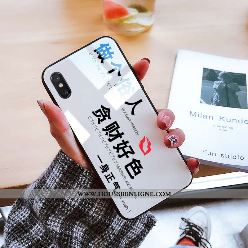 Housse Xiaomi Mi 8 Pro Créatif Ultra Net Rouge Petit Miroir Protection Noir