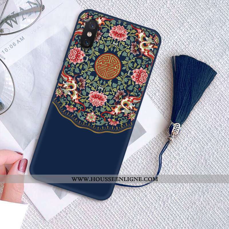 Housse Xiaomi Mi 8 Pro Créatif Vintage Palais Protection Silicone Délavé En Daim Fluide Doux Rouge