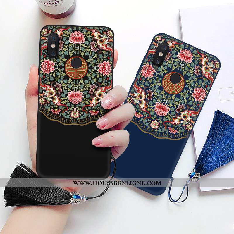 Housse Xiaomi Mi 8 Pro Créatif Vintage Palais Protection Silicone Délavé En Daim Fluide Doux Rouge