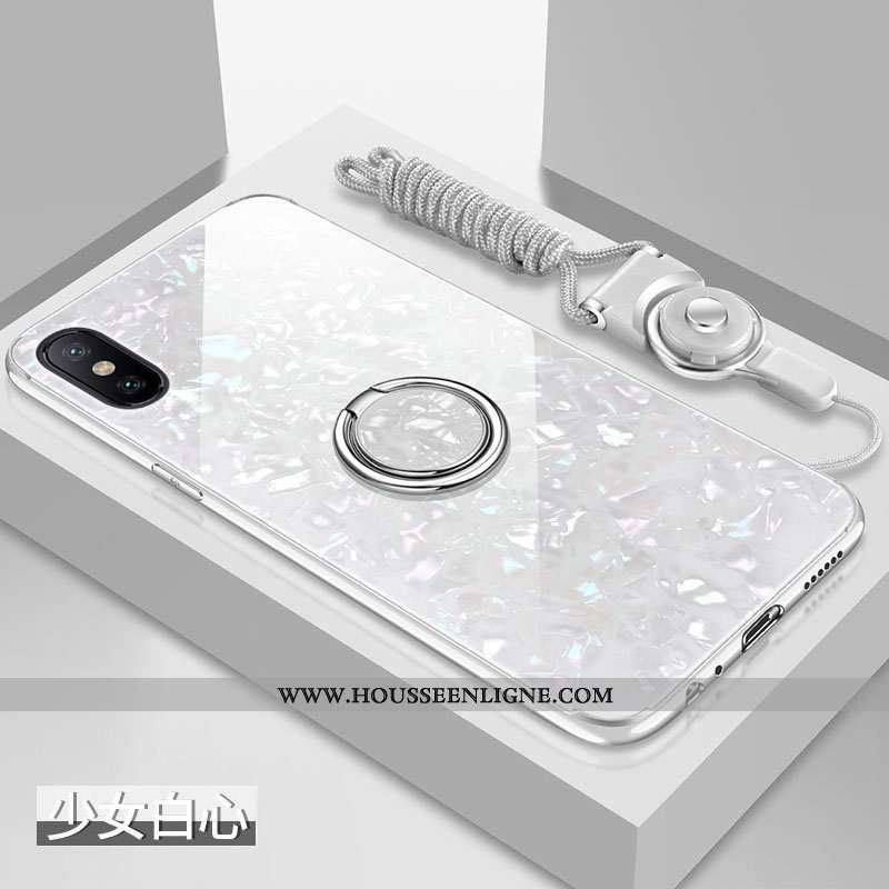 Housse Xiaomi Mi 8 Pro Modèle Fleurie Fluide Doux Difficile Étui Incassable Silicone Tendance Rose