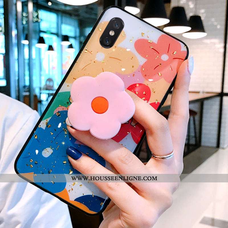 Housse Xiaomi Mi 8 Pro Modèle Fleurie Fluide Doux Délavé En Daim Multicolore Support Tout Compris Té