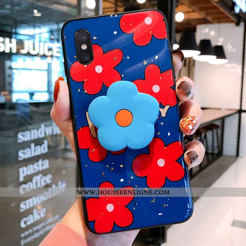 Housse Xiaomi Mi 8 Pro Modèle Fleurie Fluide Doux Délavé En Daim Multicolore Support Tout Compris Té