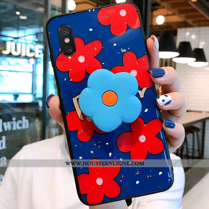 Housse Xiaomi Mi 8 Pro Modèle Fleurie Fluide Doux Délavé En Daim Multicolore Support Tout Compris Té