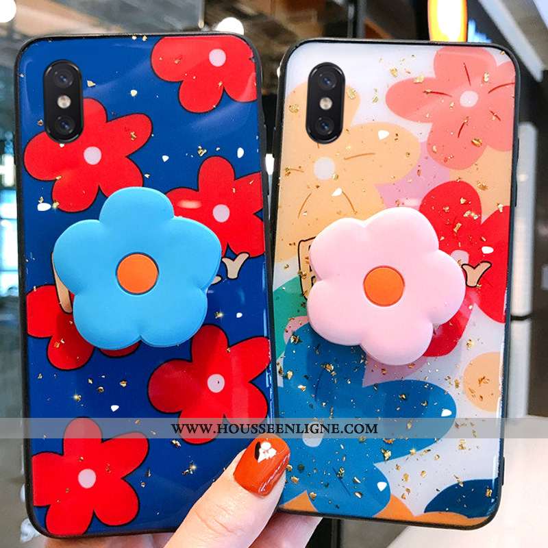 Housse Xiaomi Mi 8 Pro Modèle Fleurie Fluide Doux Délavé En Daim Multicolore Support Tout Compris Té